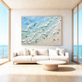 Ocean Drift Hand-Painted Abstract Ocean Painting | Aerial Wave Wall Art | Modern Coastal Canvas