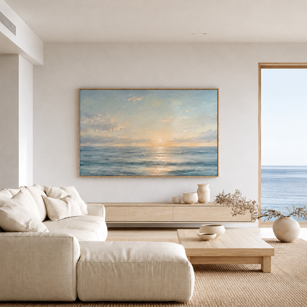 Quiet Horizon — Original Hand-Painted Coastal Oil Painting