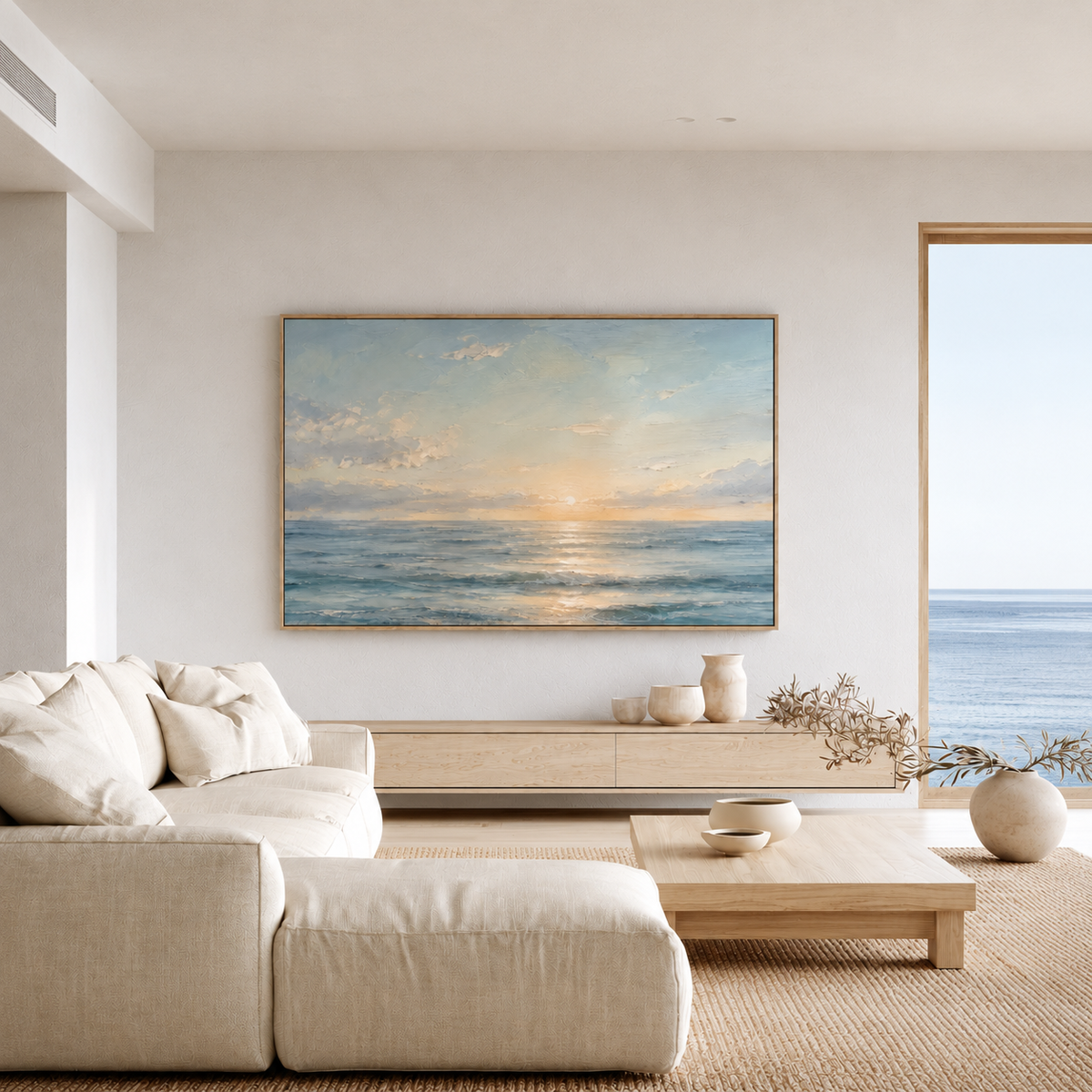 Quiet Horizon — Original Hand-Painted Coastal Oil Painting