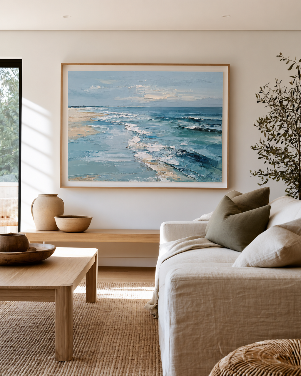oft Tides — Original Hand-Painted Abstract Coastal Oil Painting