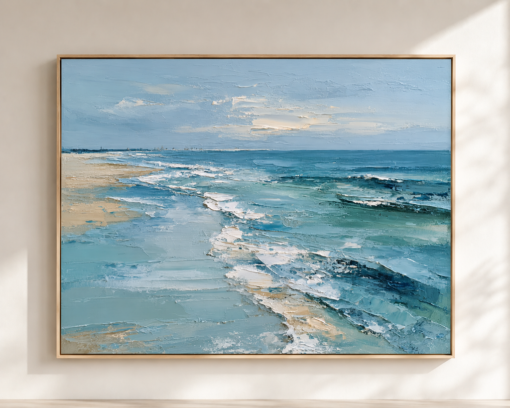 oft Tides — Original Hand-Painted Abstract Coastal Oil Painting