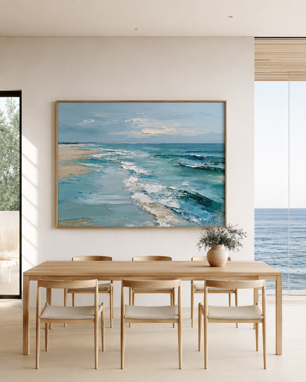 oft Tides — Original Hand-Painted Abstract Coastal Oil Painting