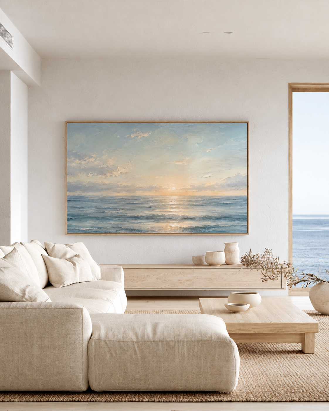 Quiet Horizon — Original Hand-Painted Coastal Oil Painting