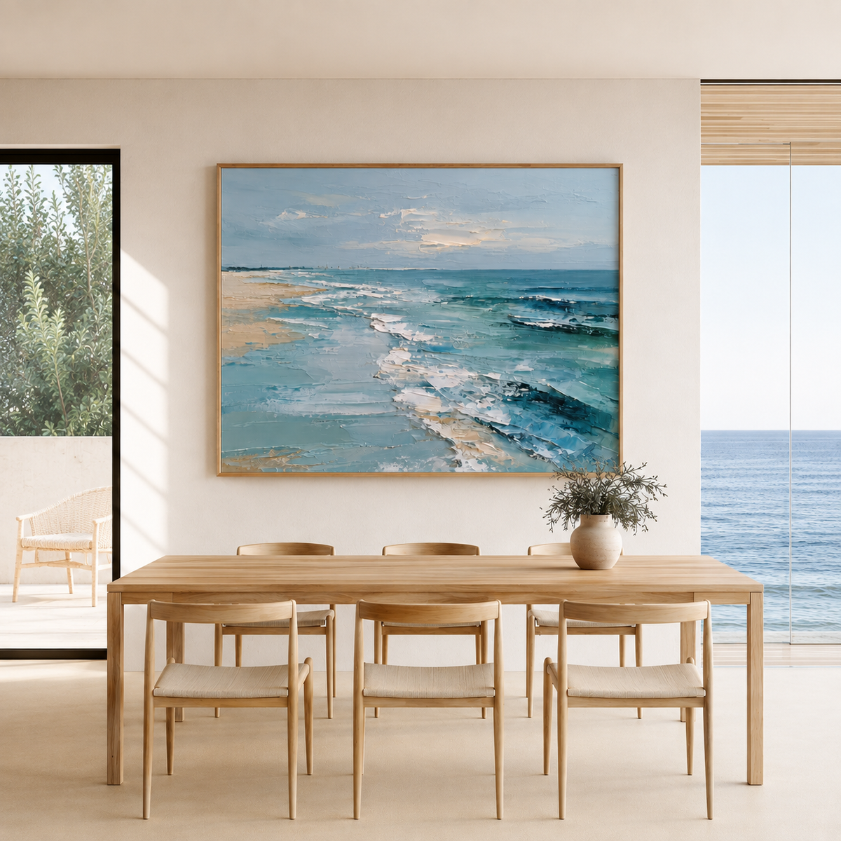 oft Tides — Original Hand-Painted Abstract Coastal Oil Painting