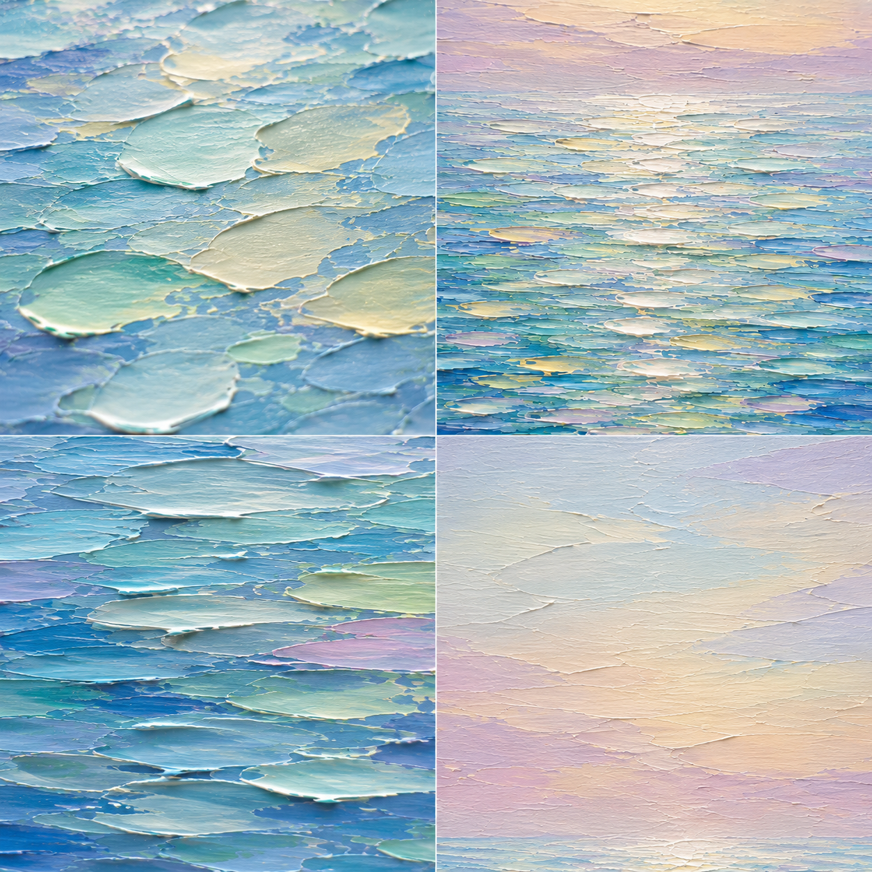 Ocean Glow Hand-Painted Abstract Seascape | Colourful Coastal Wall Art | Textured Ocean Canvas