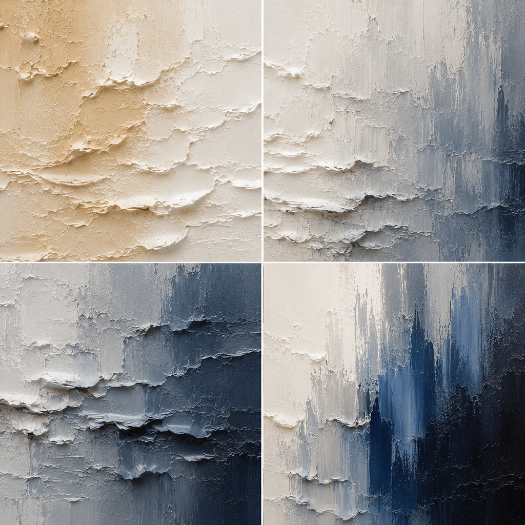 Coastal Mist Hand-Painted Abstract Coastal Painting | Modern Textured Wall Art | Minimalist Ocean Canvas