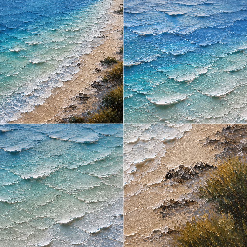 Azure Coast Hand-Painted Coastal Landscape | Textured Ocean Painting | Australian Beach Wall Art