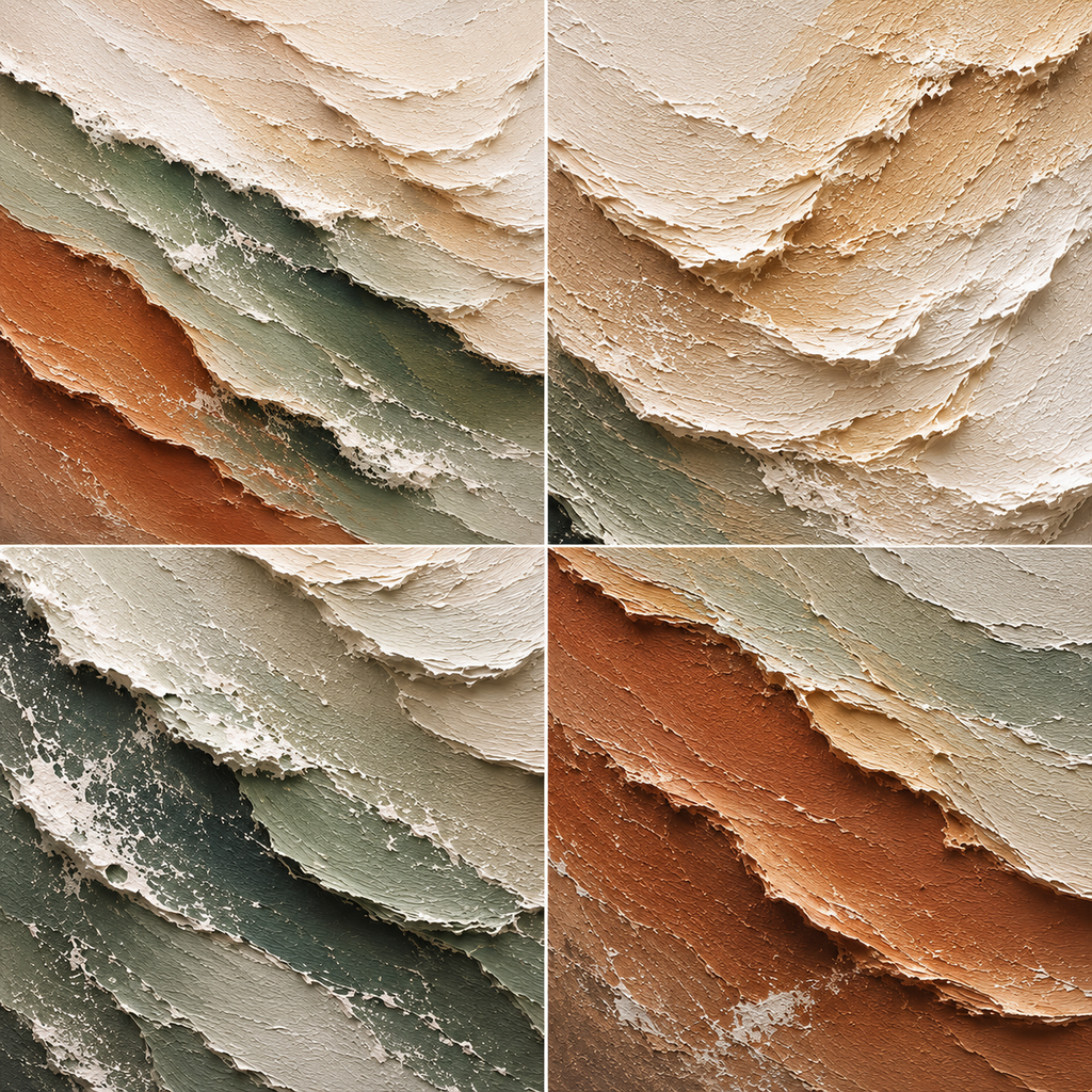 Earth & Tide Hand-Painted Textured Coastal Wall Art | Neutral Abstract Ocean Painting | Organic Modern Canvas