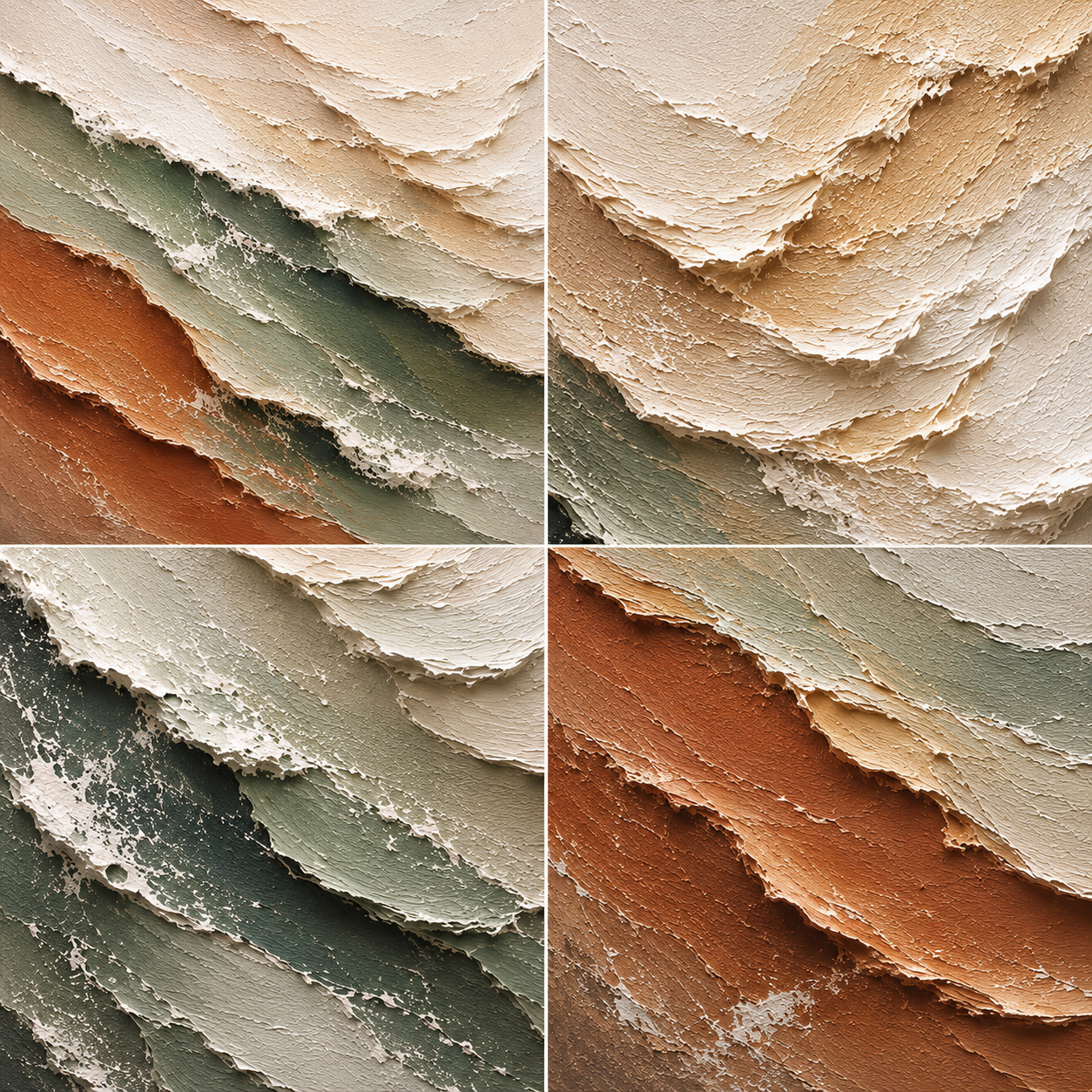Earth & Tide Hand-Painted Textured Coastal Wall Art | Neutral Abstract Ocean Painting | Organic Modern Canvas