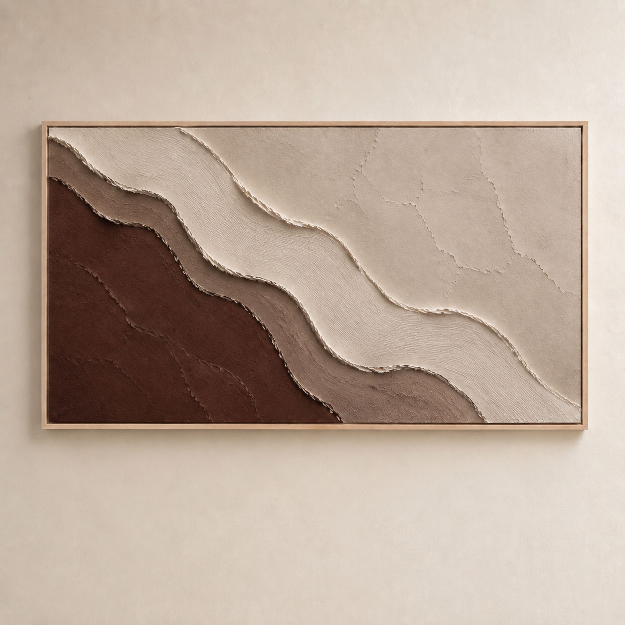 Coastal Layers Hand-Painted Abstract Coastal Painting | Neutral Textured Wall Art | Modern Ocean Canvas
