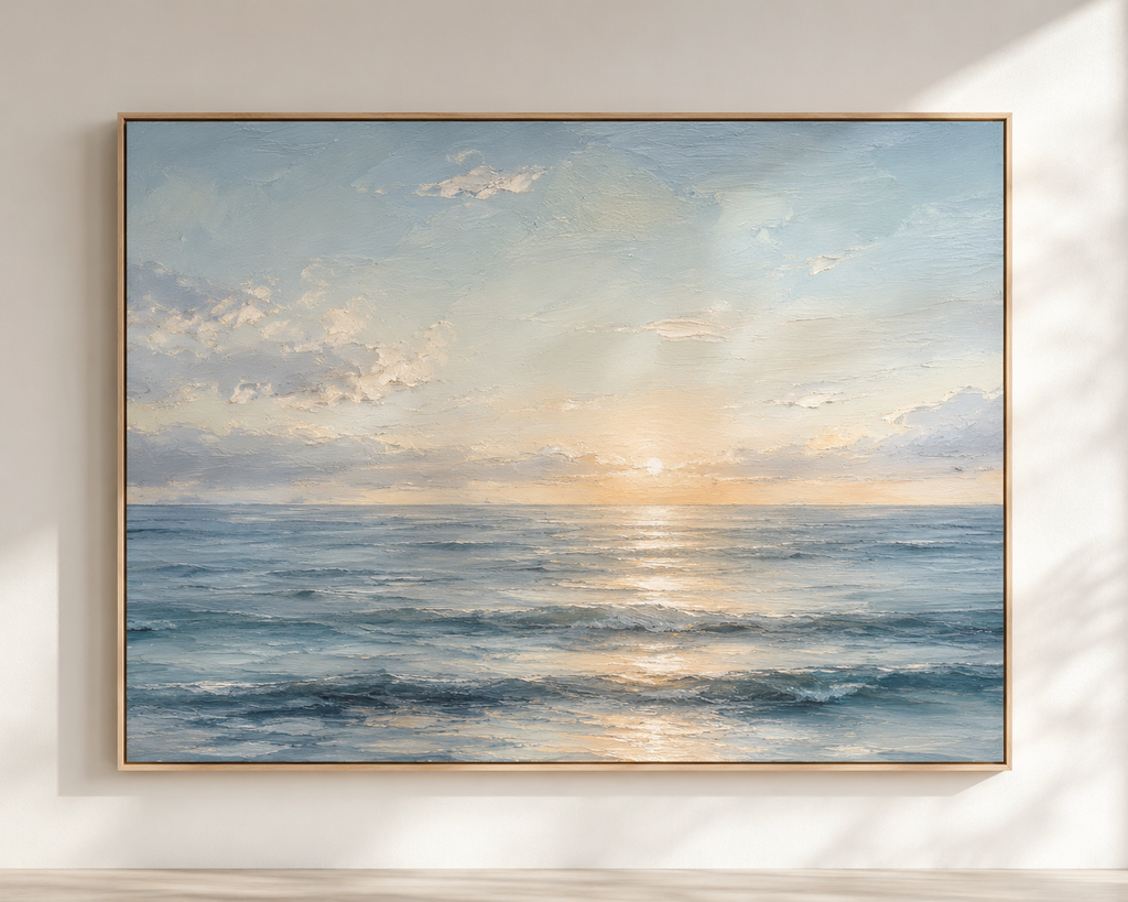 Quiet Horizon — Original Hand-Painted Coastal Oil Painting